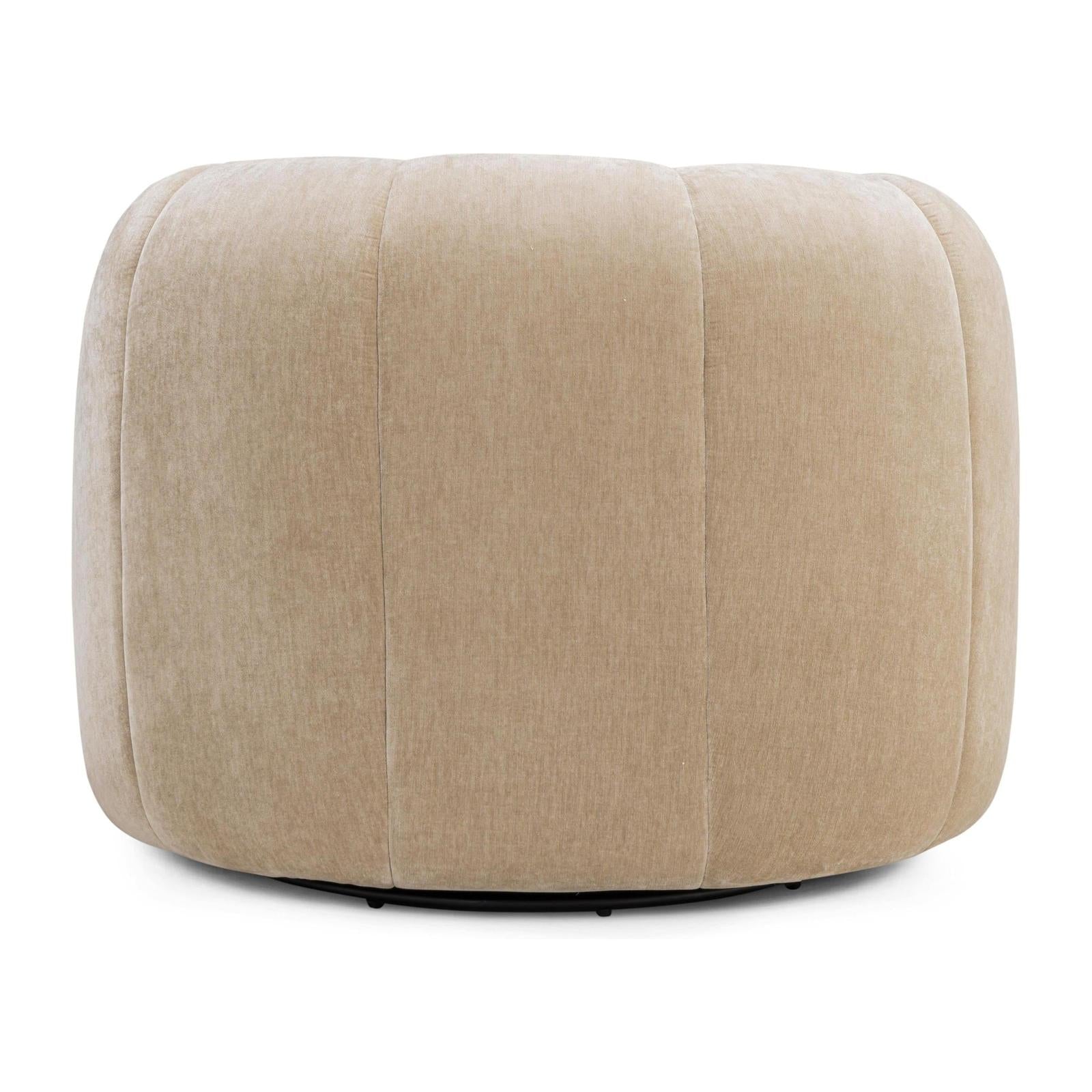 TOV Furniture Jasmine Upcycled Contract-Grade Basketweave Fabric Swivel Accent Chair