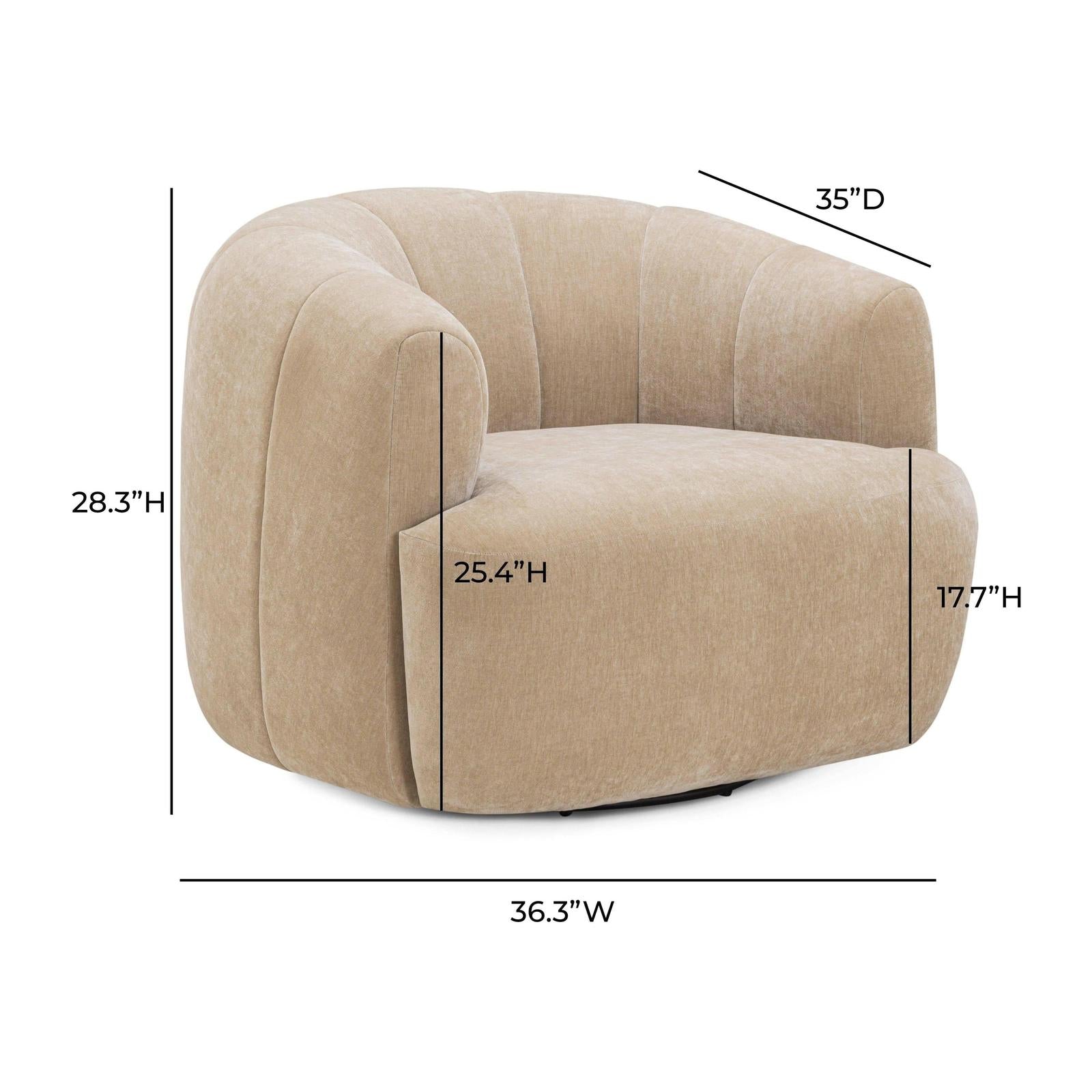 TOV Furniture Jasmine Upcycled Contract-Grade Basketweave Fabric Swivel Accent Chair