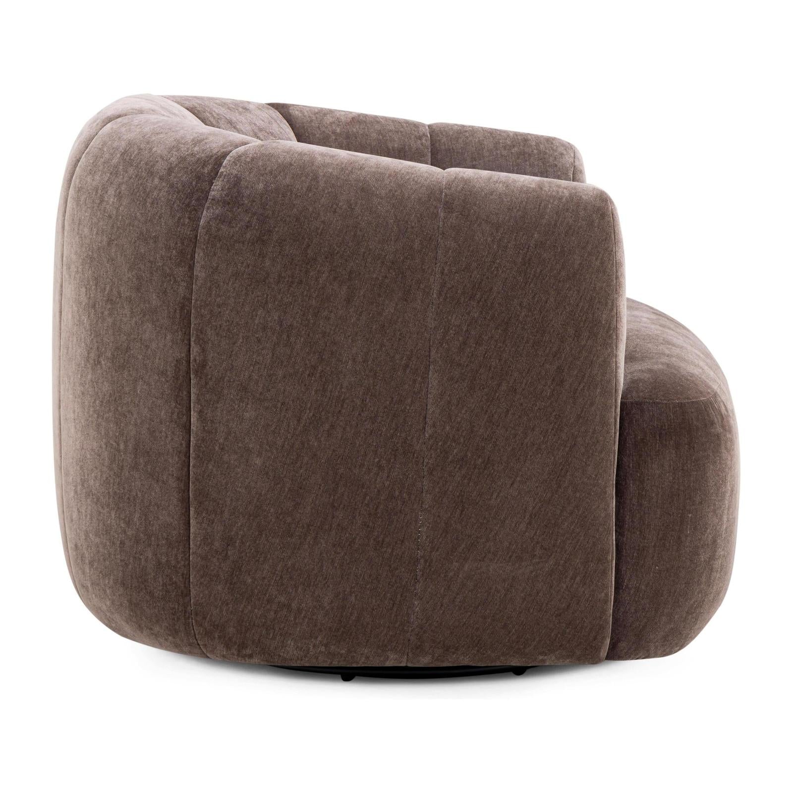 TOV Furniture Jasmine Upcycled Contract-Grade Basketweave Fabric Swivel Accent Chair