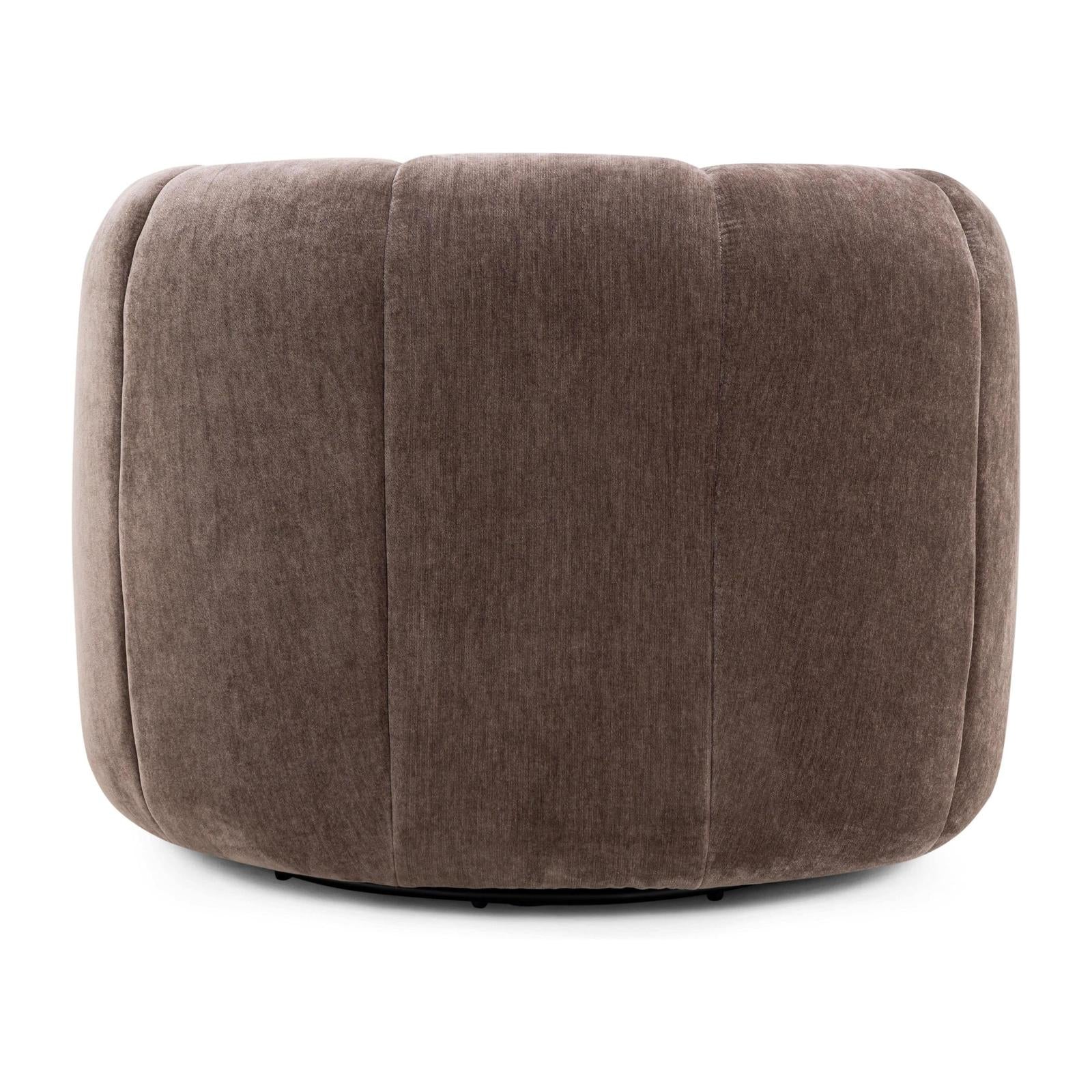 TOV Furniture Jasmine Upcycled Contract-Grade Basketweave Fabric Swivel Accent Chair