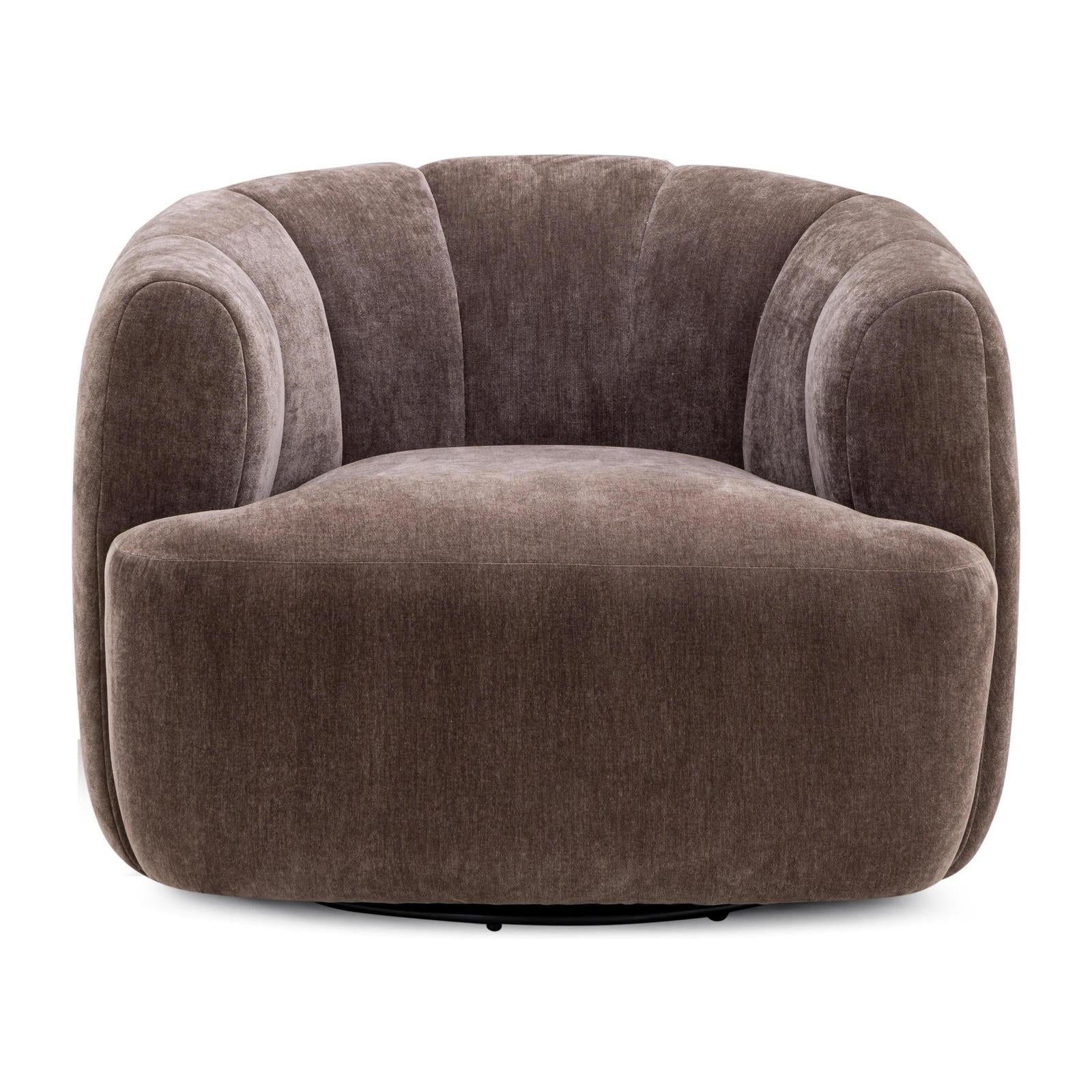 TOV Furniture Jasmine Upcycled Contract-Grade Basketweave Fabric Swivel Accent Chair
