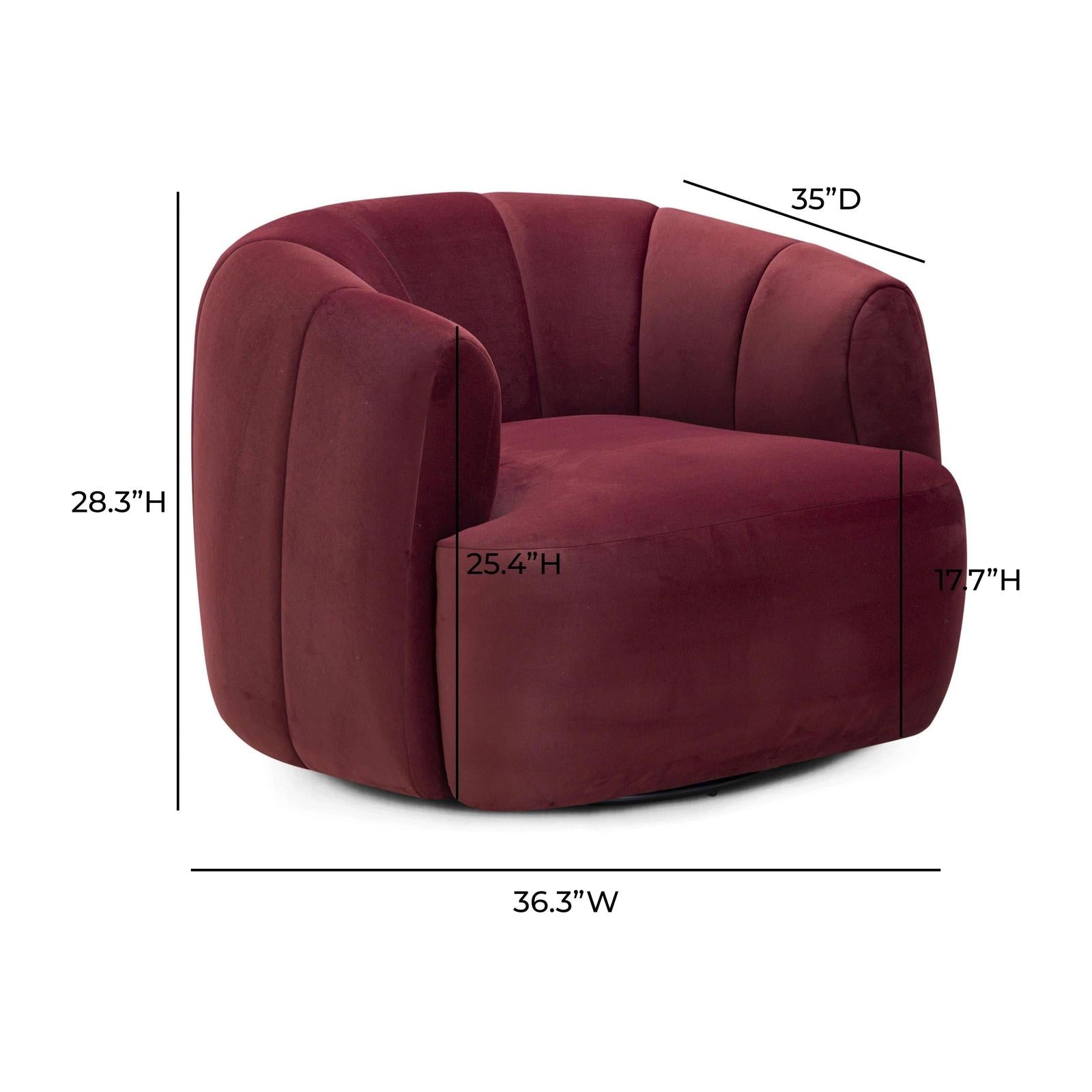 TOV Furniture Jasmine Performance Velvet Swivel Accent Chair