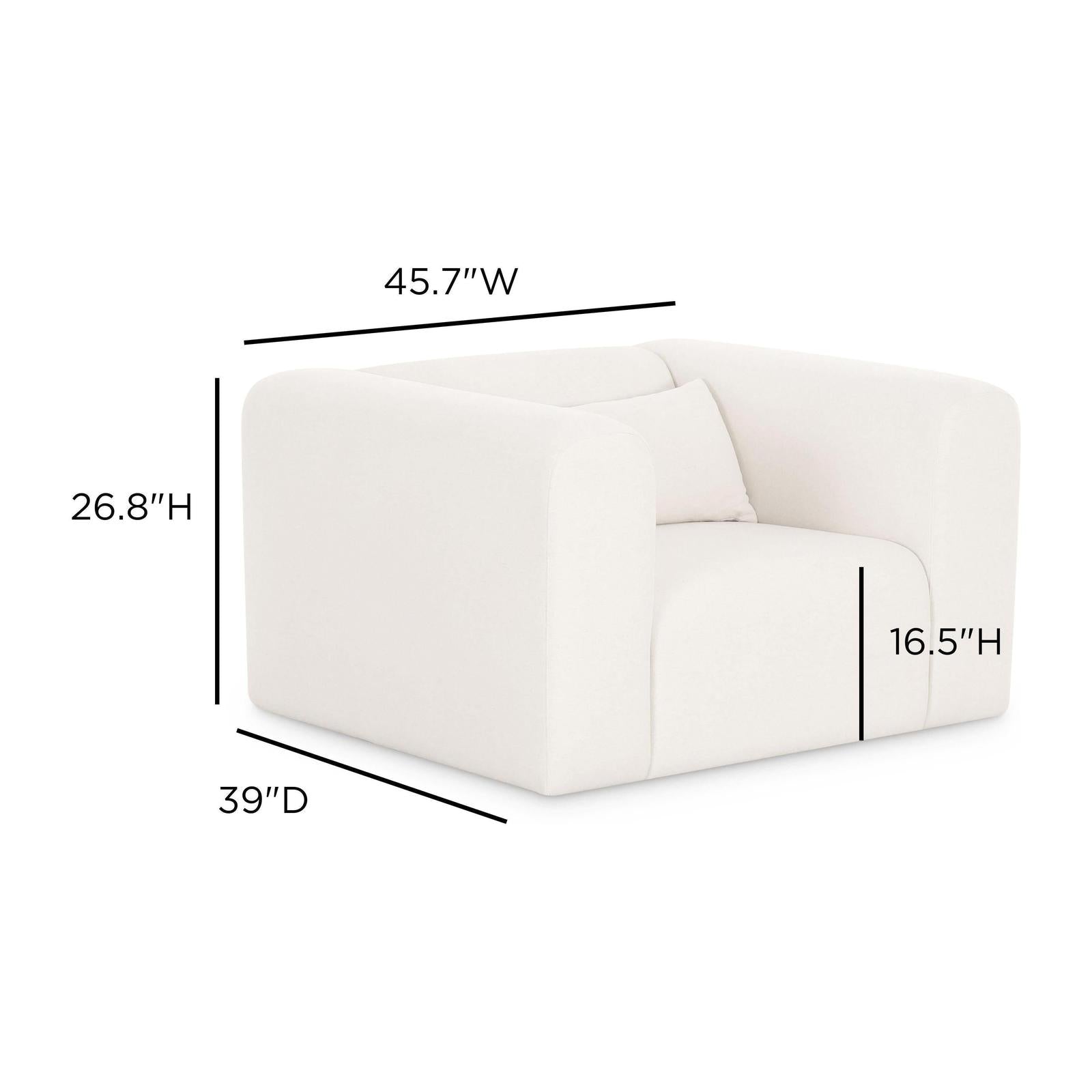 TOV Furniture Tarra Cream Performance Chenille Armchair