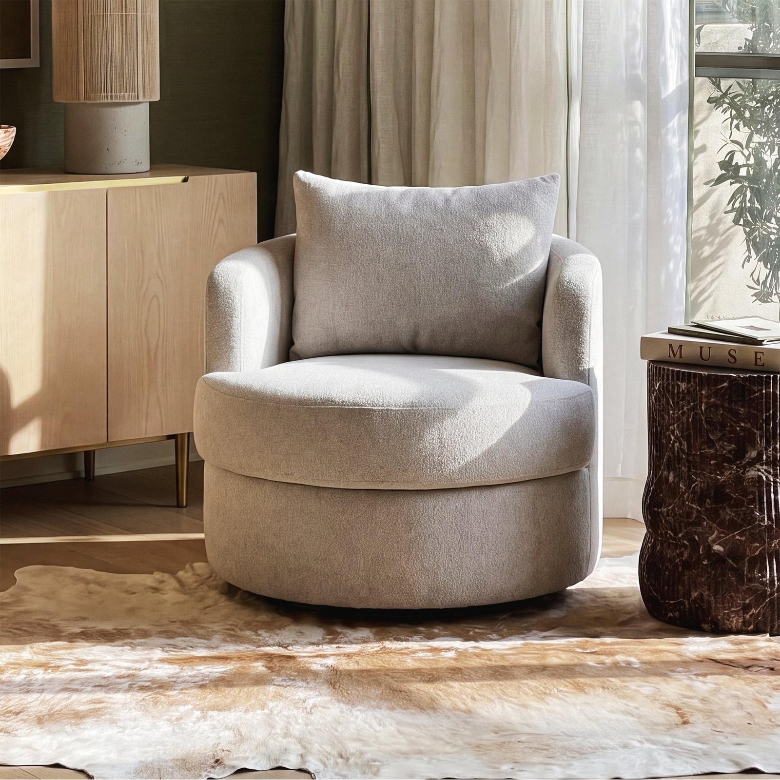 TOV Furniture Silvi Performance Boucle Swivel Accent Chair
