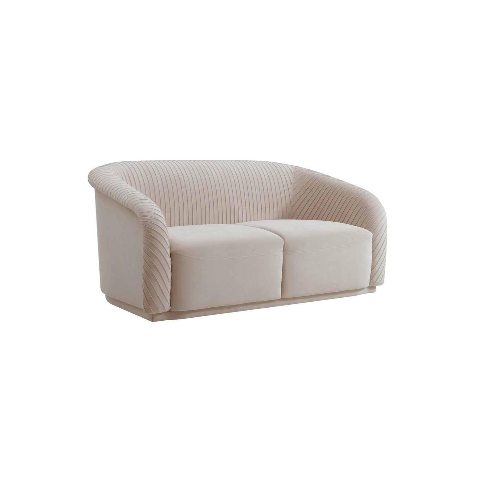 TOV Furniture Yara Pleated Velvet Loveseat by Inspire Me! Home Decor