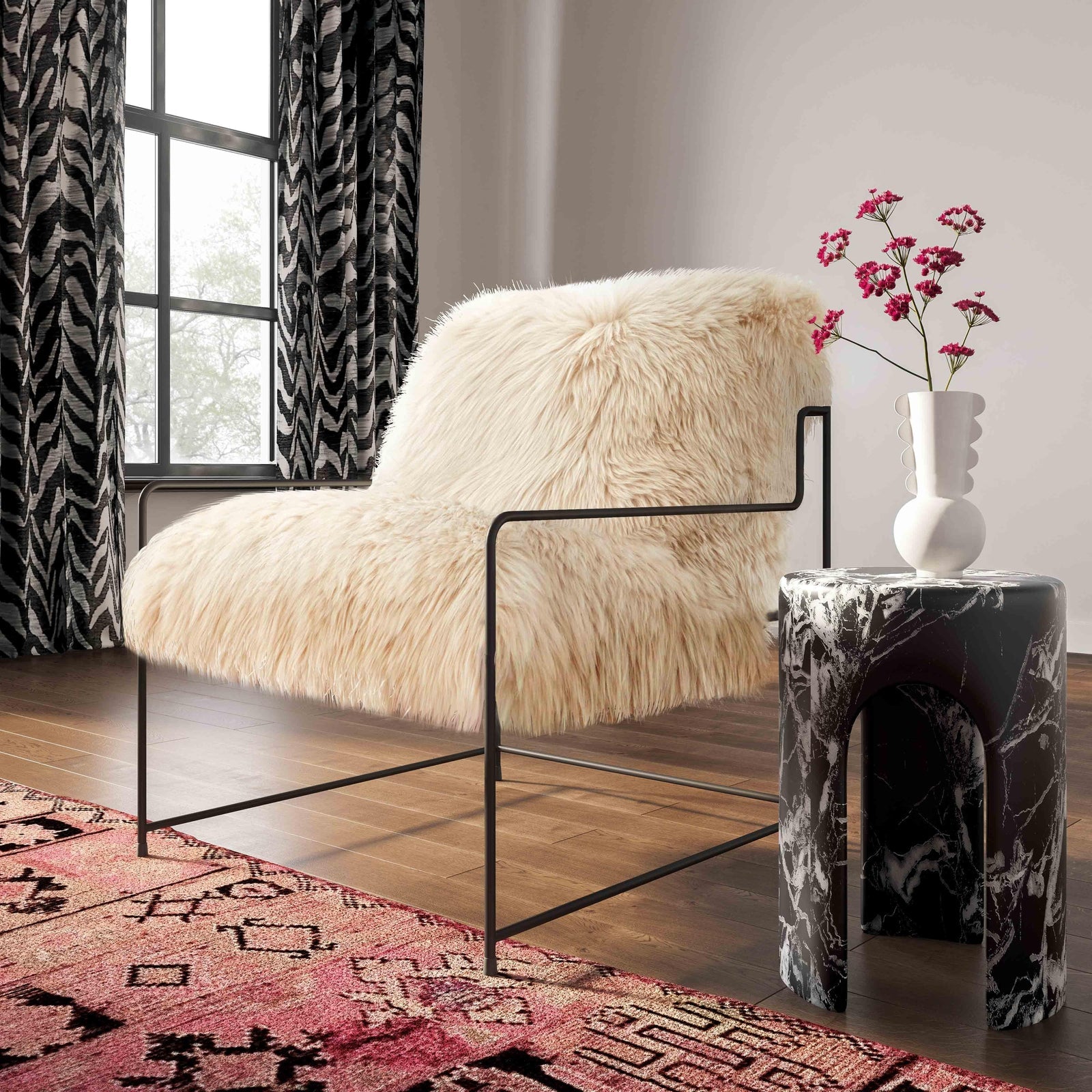 TOV Furniture Kimi Genuine Sheepskin Chair