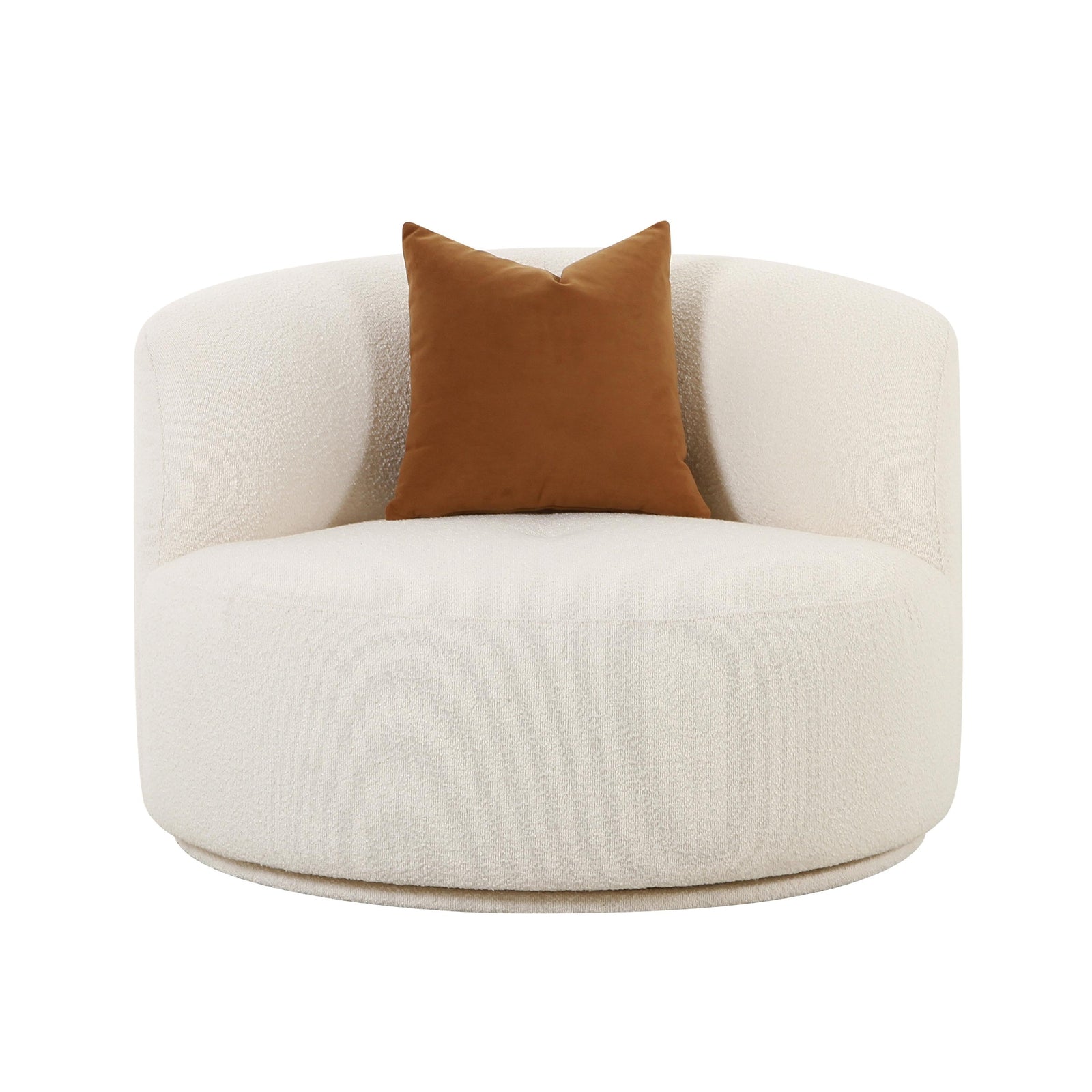 TOV Furniture Fickle Cream Boucle Swivel Chair