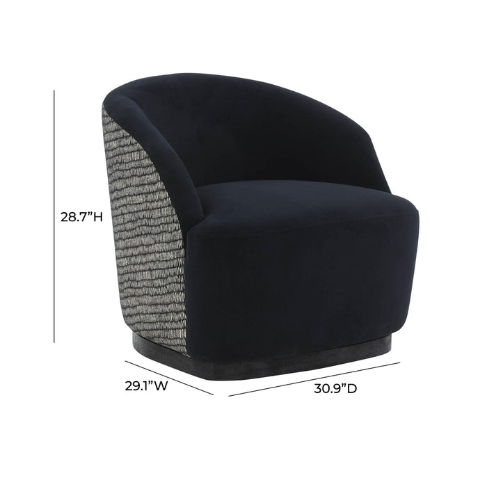 TOV Furniture Reese Black Velvet Swivel Chair