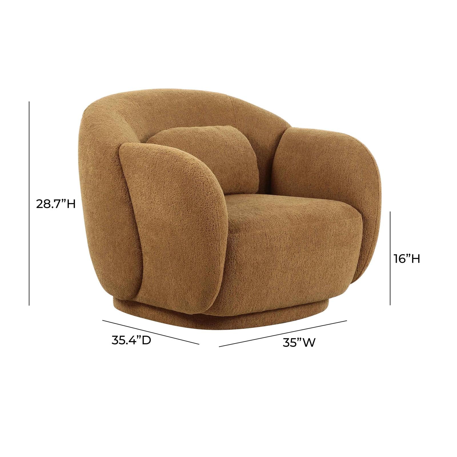 TOV Furniture Misty Brown Boucle Accent Chair