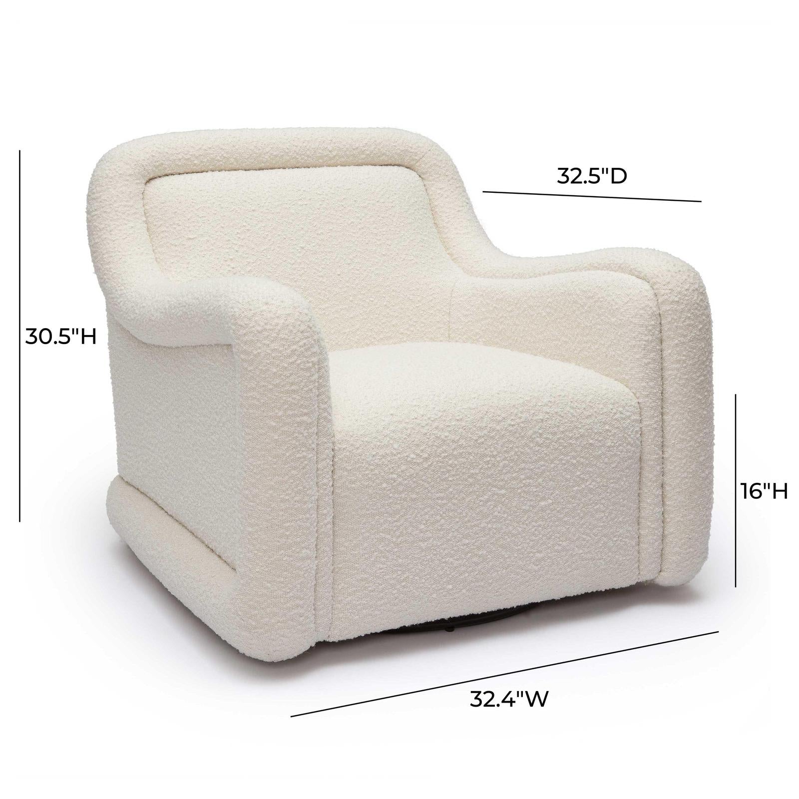 TOV Furniture Charli Boucle Swivel Chair