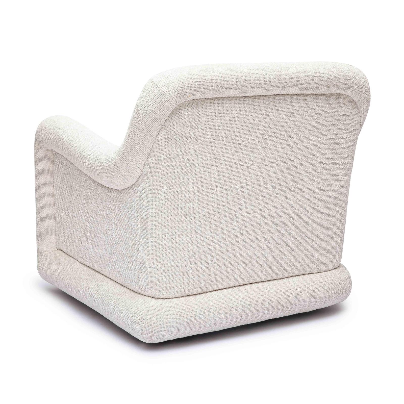 TOV Furniture Charli Cream Basketweave Chenille Swivel Chair