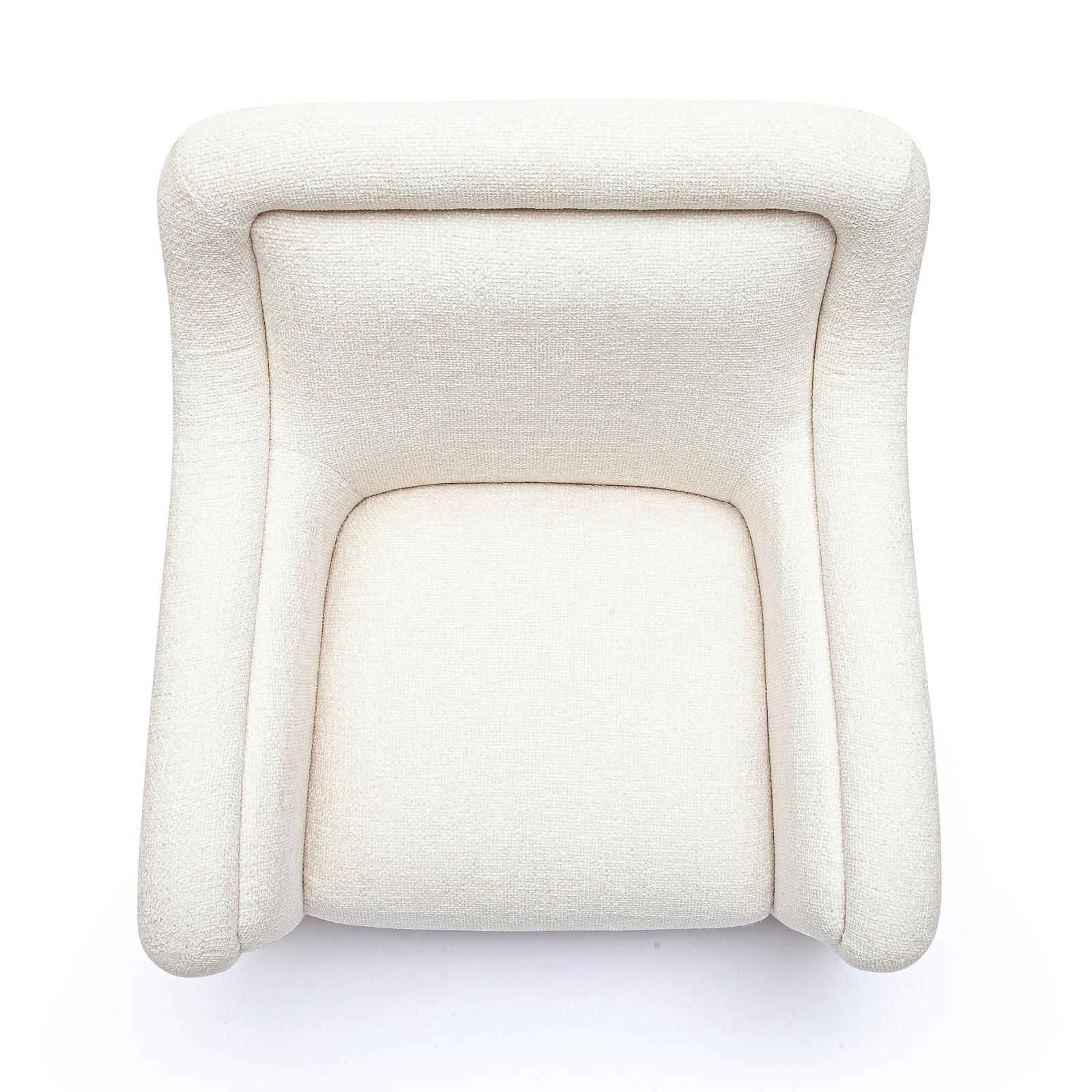 TOV Furniture Charli Cream Basketweave Chenille Swivel Chair