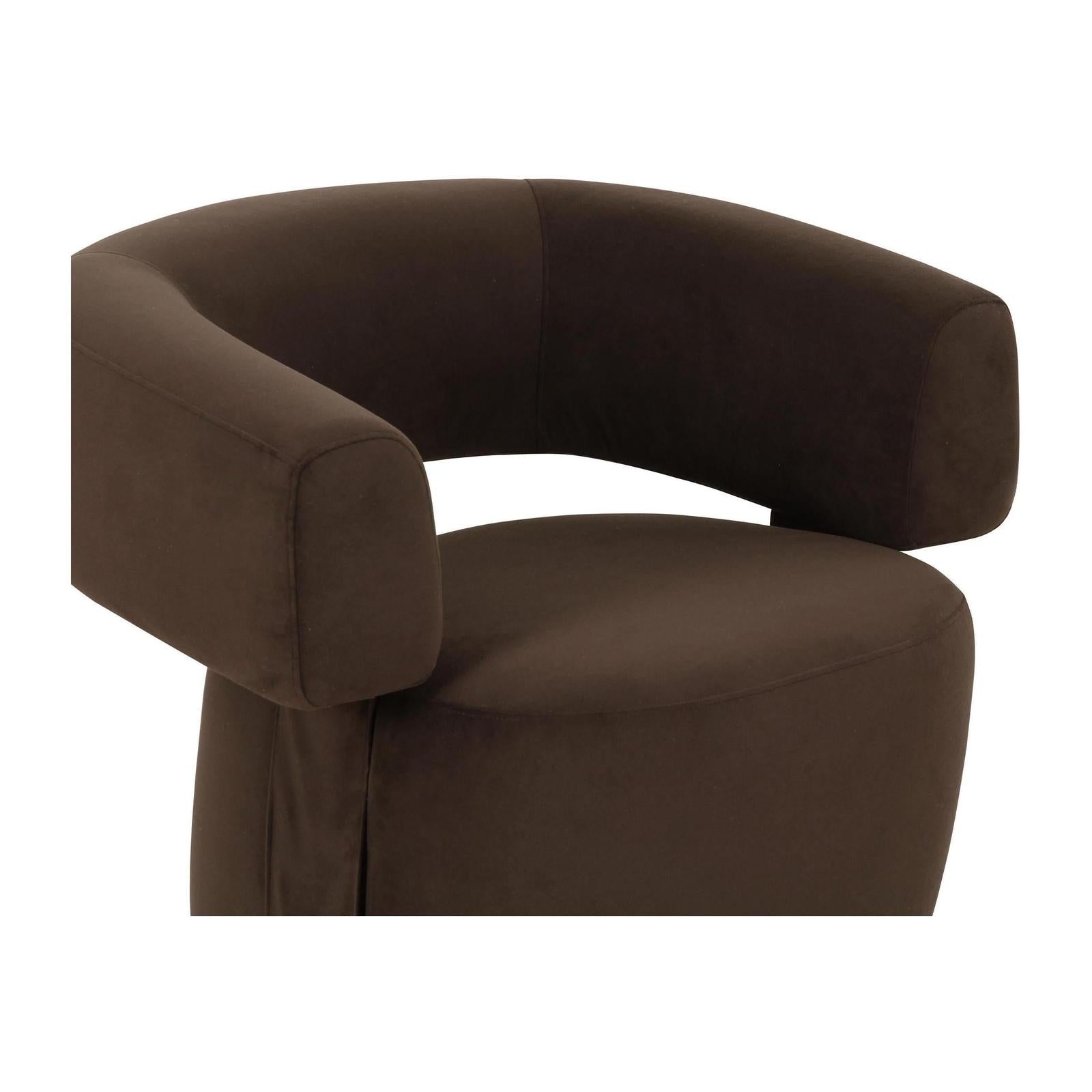 TOV Furniture River Chocolate Brown Performance Velvet Swivel Accent Chair