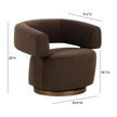 TOV Furniture River Chocolate Brown Performance Velvet Swivel Accent Chair