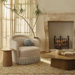 TOV Furniture Pamela Tan Performance Chenille Tasseled Lounge Accent Chair