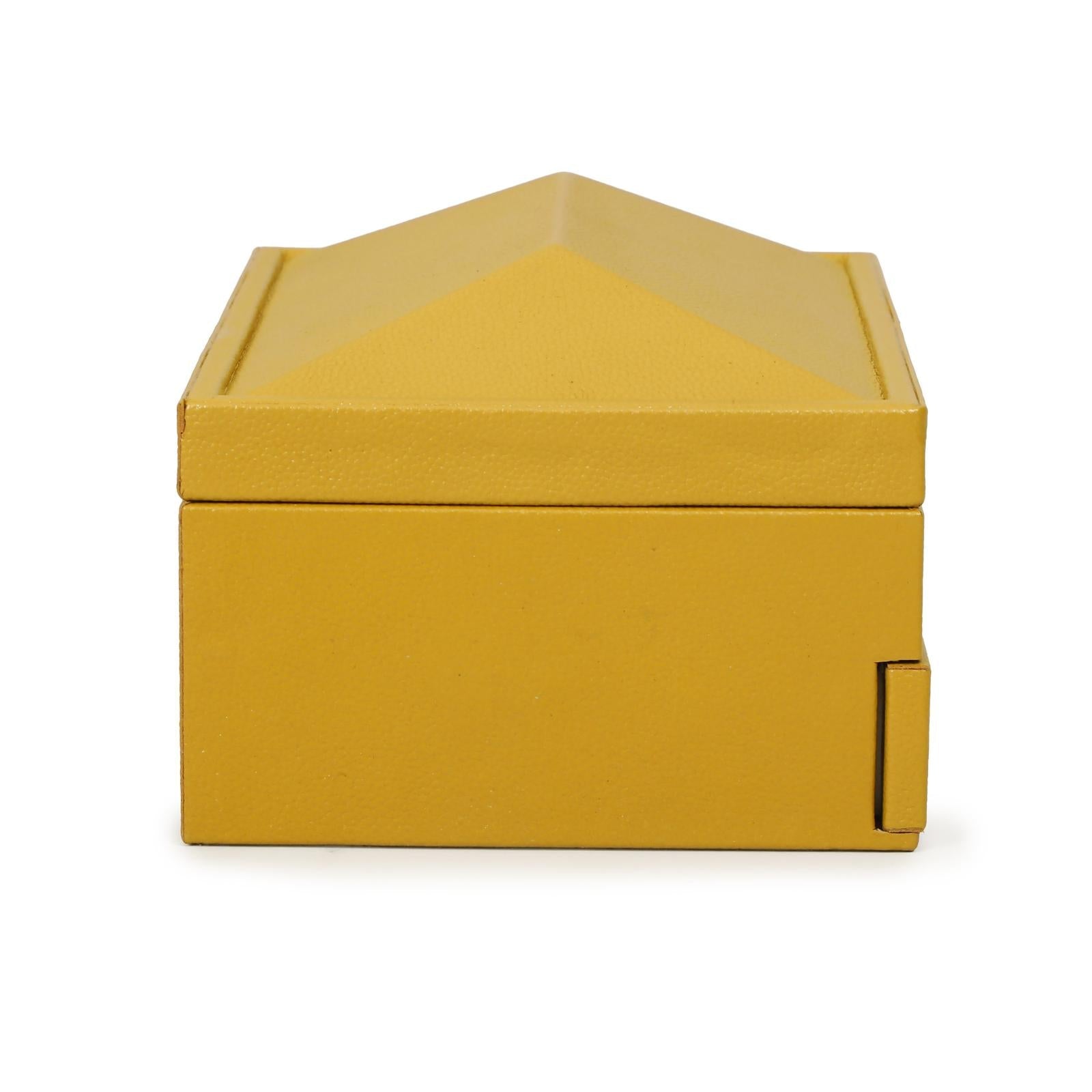 TOV Furniture Knox Mustard Yellow Vegan Leather Contract-Grade Jewelry Box
