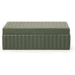 TOV Furniture Eton Ribbed Green Vegan Leather Contract-Grade Storage Box