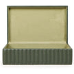 TOV Furniture Eton Ribbed Green Vegan Leather Contract-Grade Storage Box