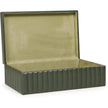TOV Furniture Eton Ribbed Green Vegan Leather Contract-Grade Storage Box