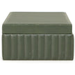 TOV Furniture Eton Ribbed Green Vegan Leather Contract-Grade Storage Box