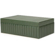 TOV Furniture Eton Ribbed Green Vegan Leather Contract-Grade Storage Box