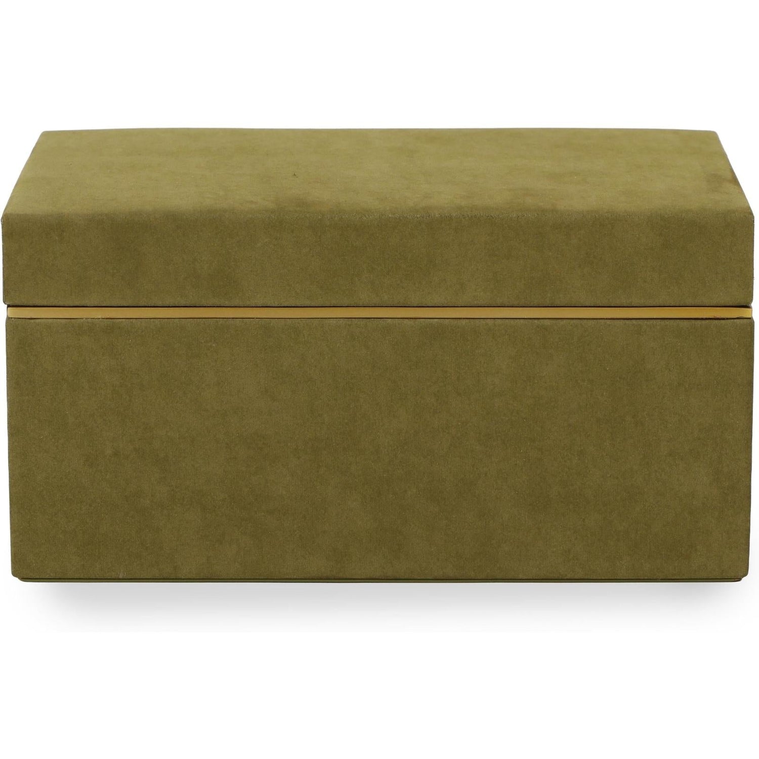 TOV Furniture Pisa Green Vegan Suede Contract-Grade Storage Box