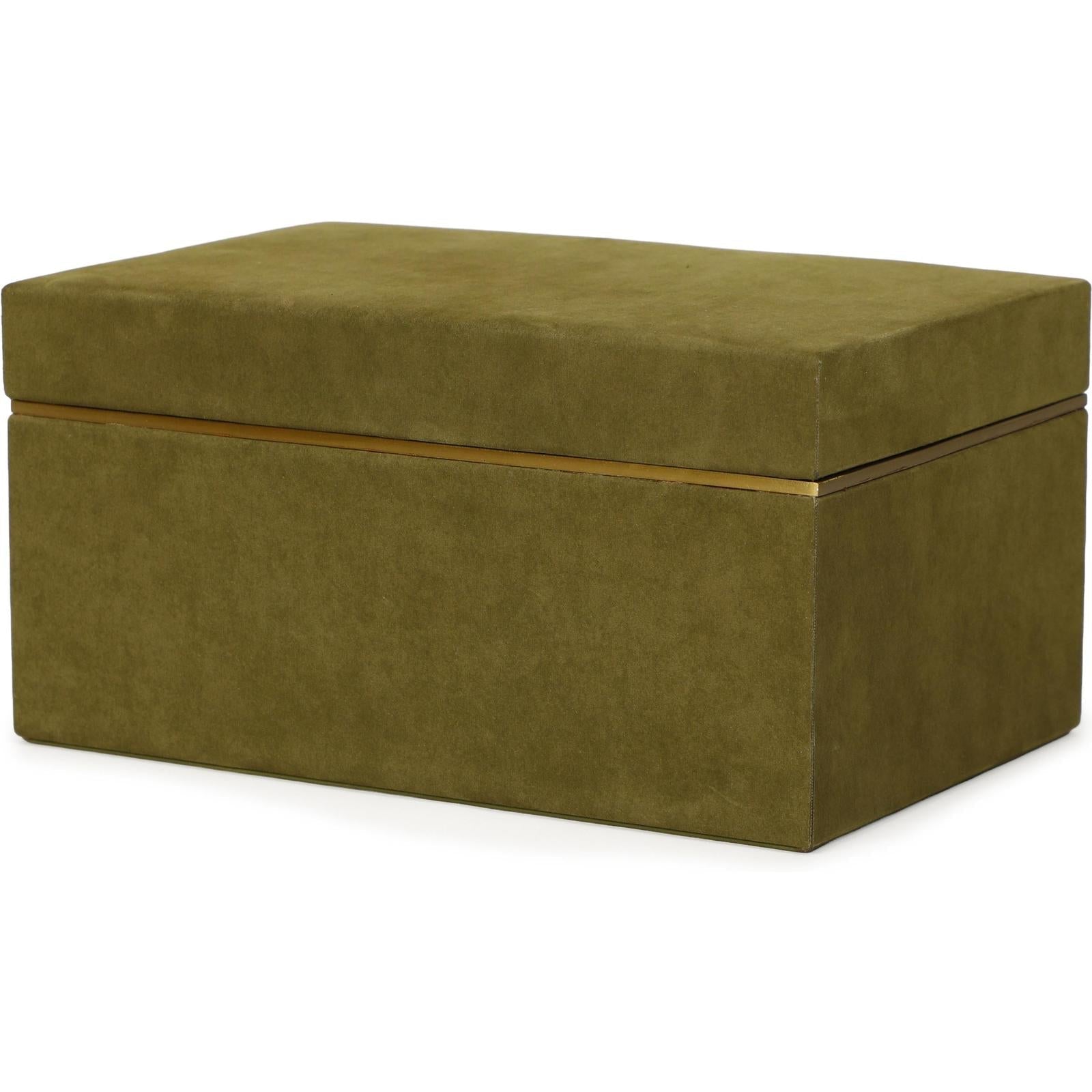 TOV Furniture Pisa Green Vegan Suede Contract-Grade Storage Box