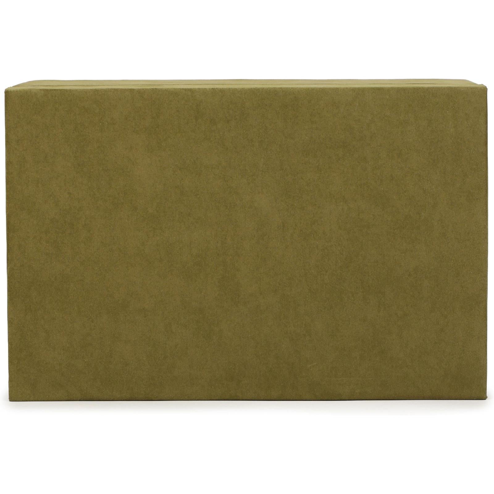 TOV Furniture Pisa Green Vegan Suede Contract-Grade Storage Box