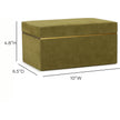 TOV Furniture Pisa Green Vegan Suede Contract-Grade Storage Box