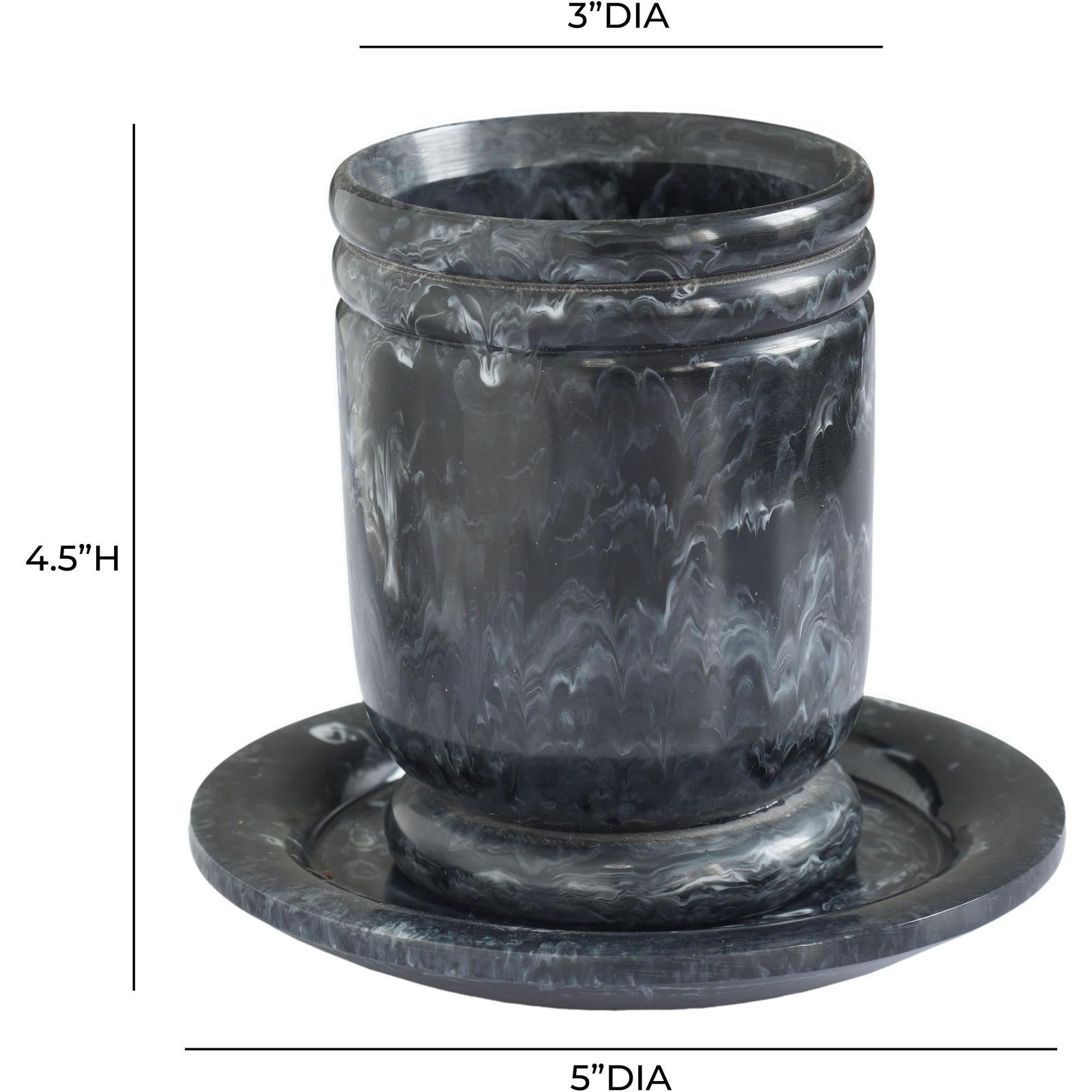 TOV Furniture Channeled Swirl Resin Kiddush Cup