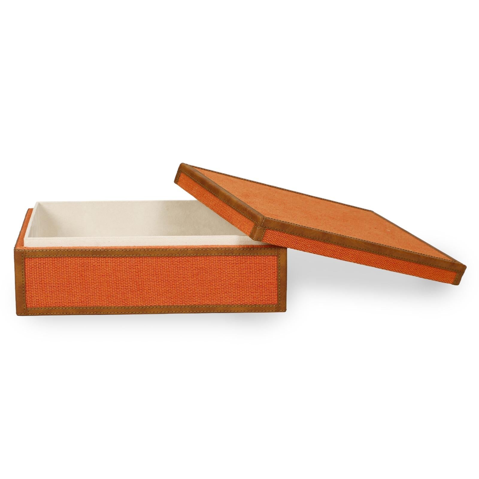 TOV Furniture Acre Orange Cotton Jute Contract-Grade Jewelry Box