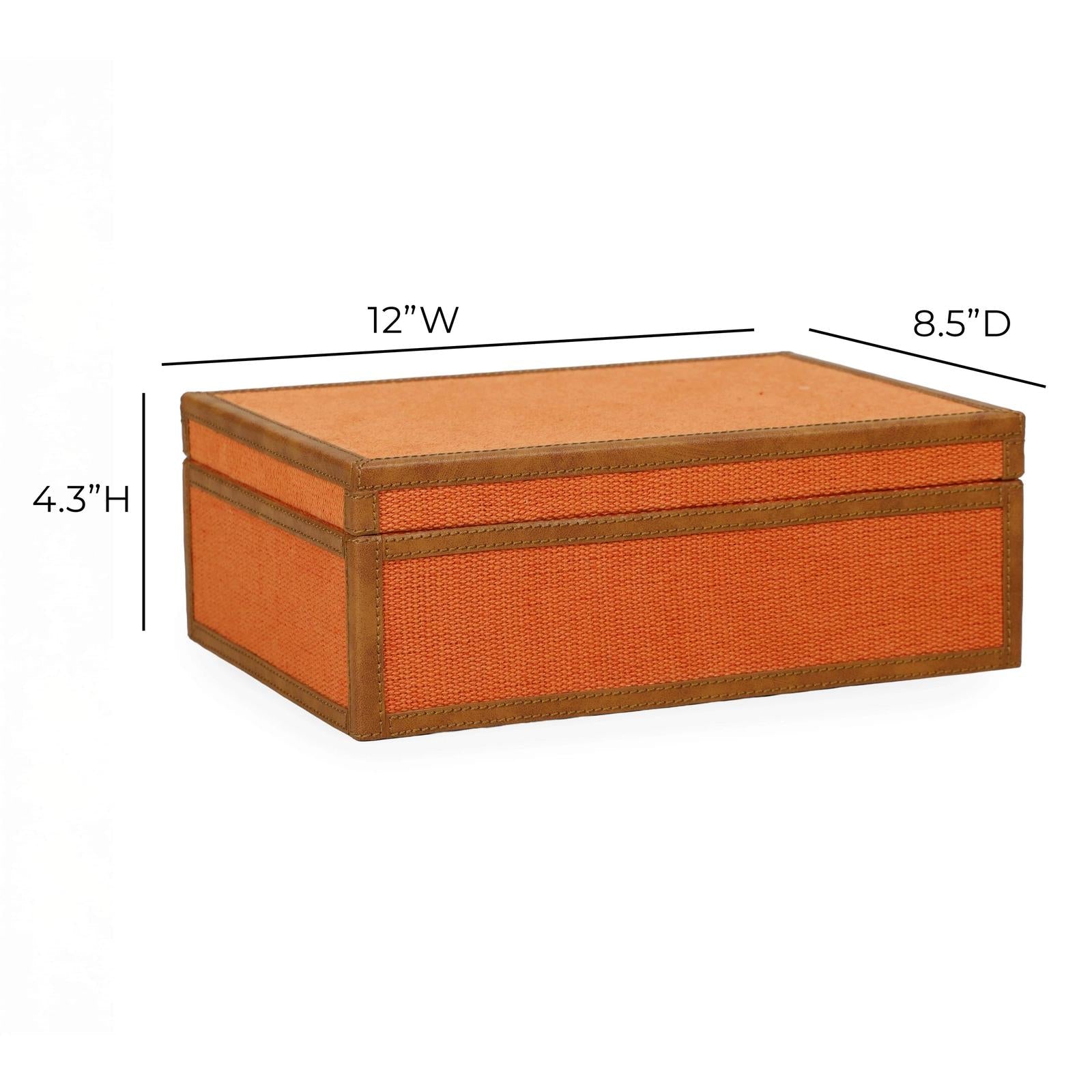 TOV Furniture Acre Orange Cotton Jute Contract-Grade Jewelry Box