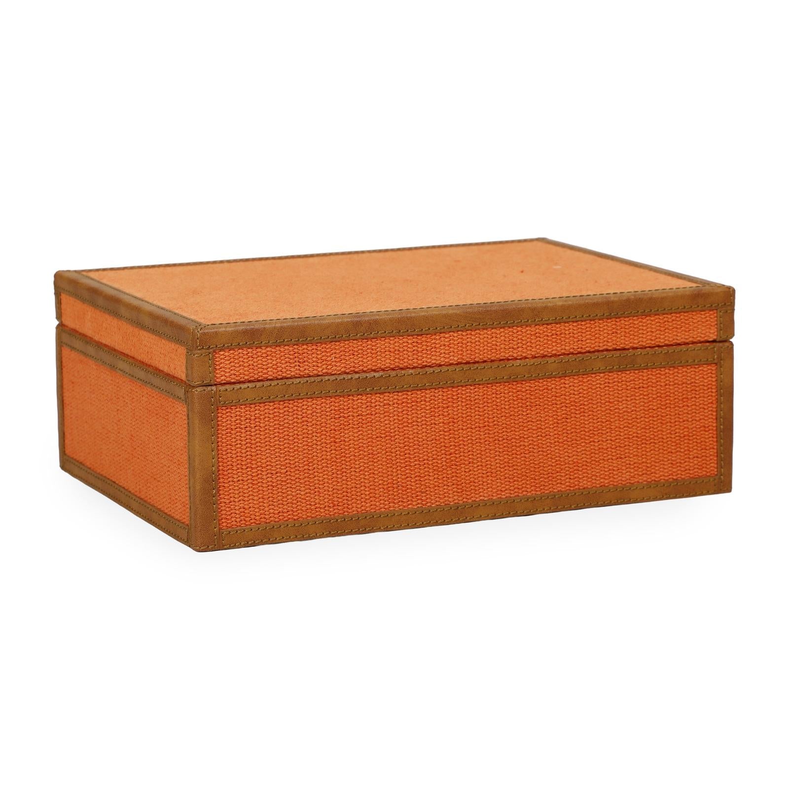 TOV Furniture Acre Orange Cotton Jute Contract-Grade Jewelry Box