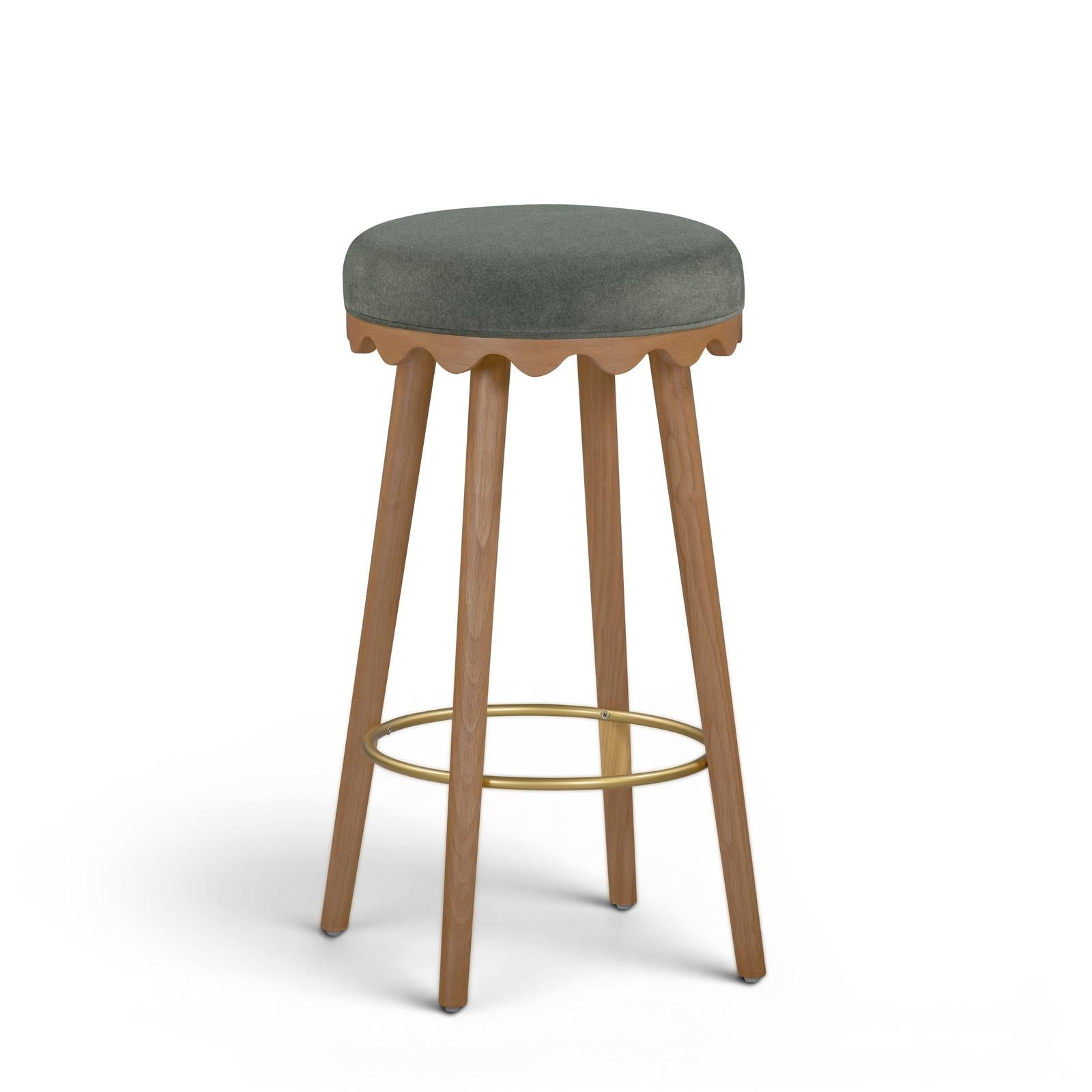 TOV Furniture Oodle Performance Vegan Mohair Bar Stool