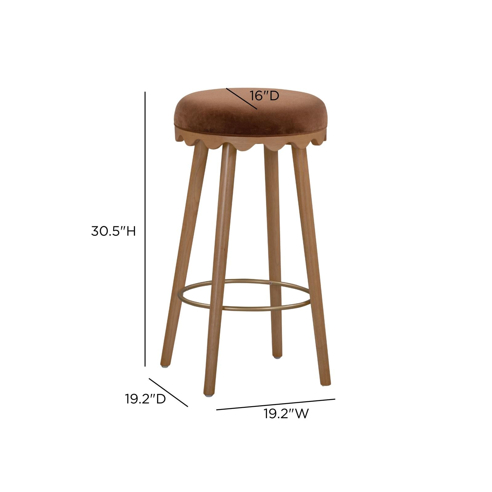 TOV Furniture Oodle Performance Vegan Mohair Bar Stool