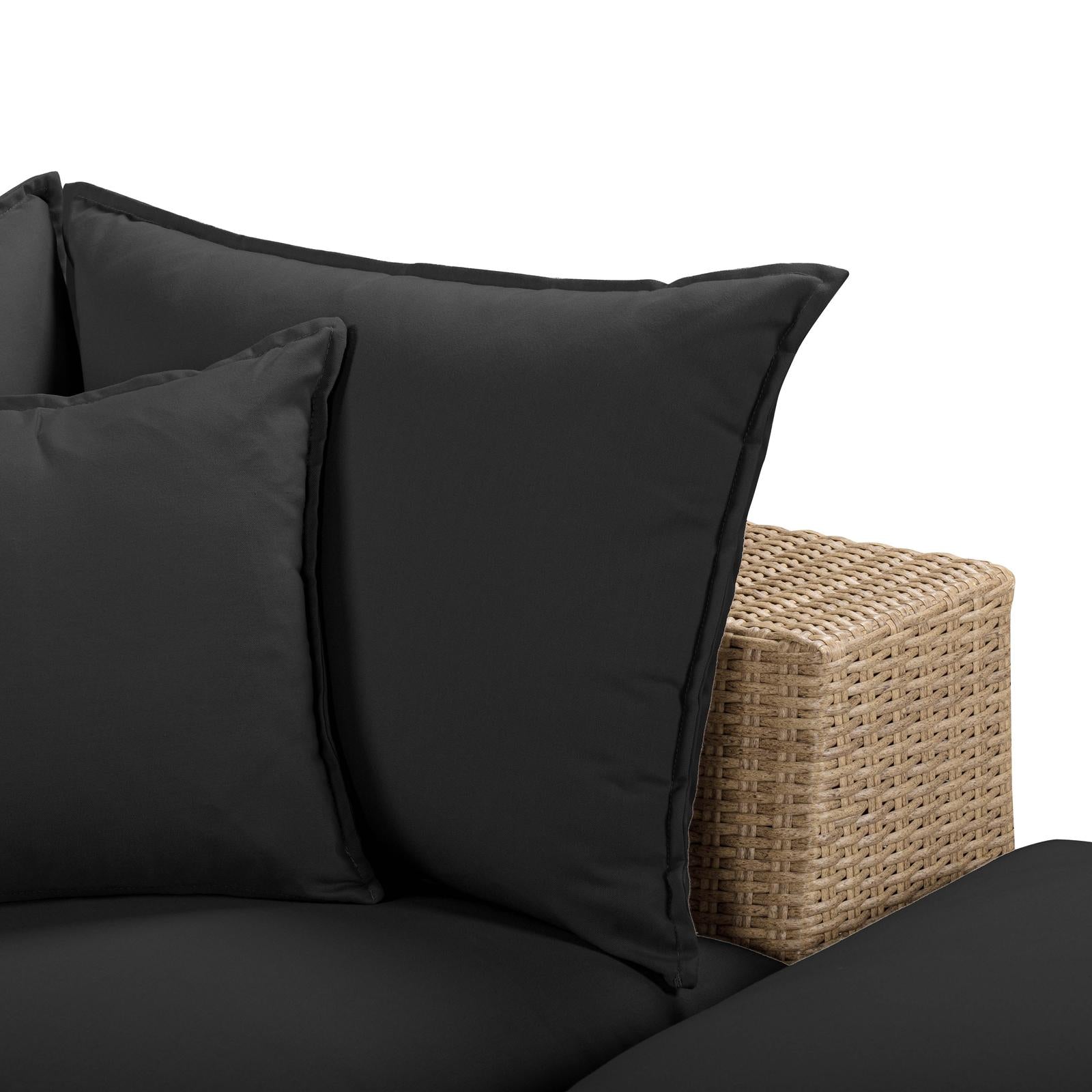 TOV Furniture Cali 4-Piece Performance Fabric & Wicker Outdoor Sectional