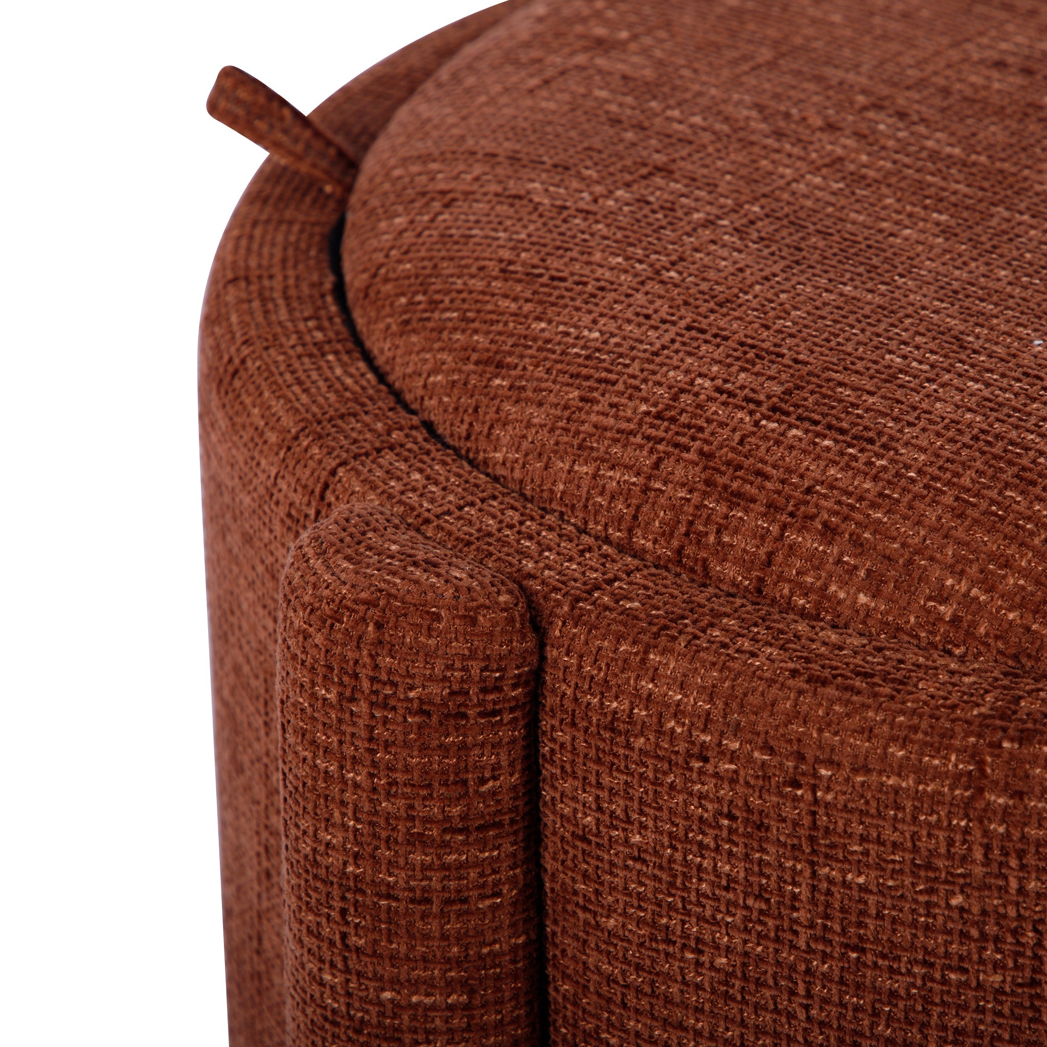 TOV Furniture Bellamy Railroad Chenille Storage Stool With Reversible Tray Top