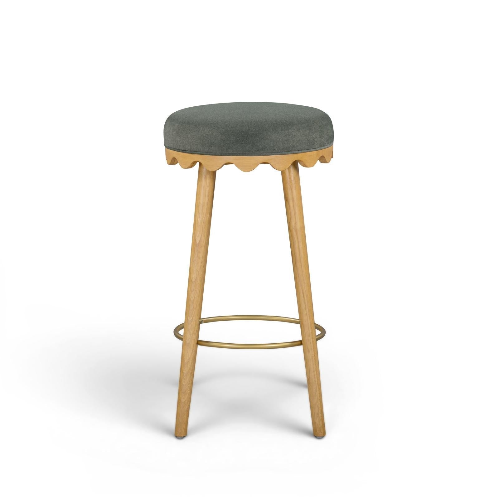 TOV Furniture Oodle Performance Vegan Mohair Bar Stool