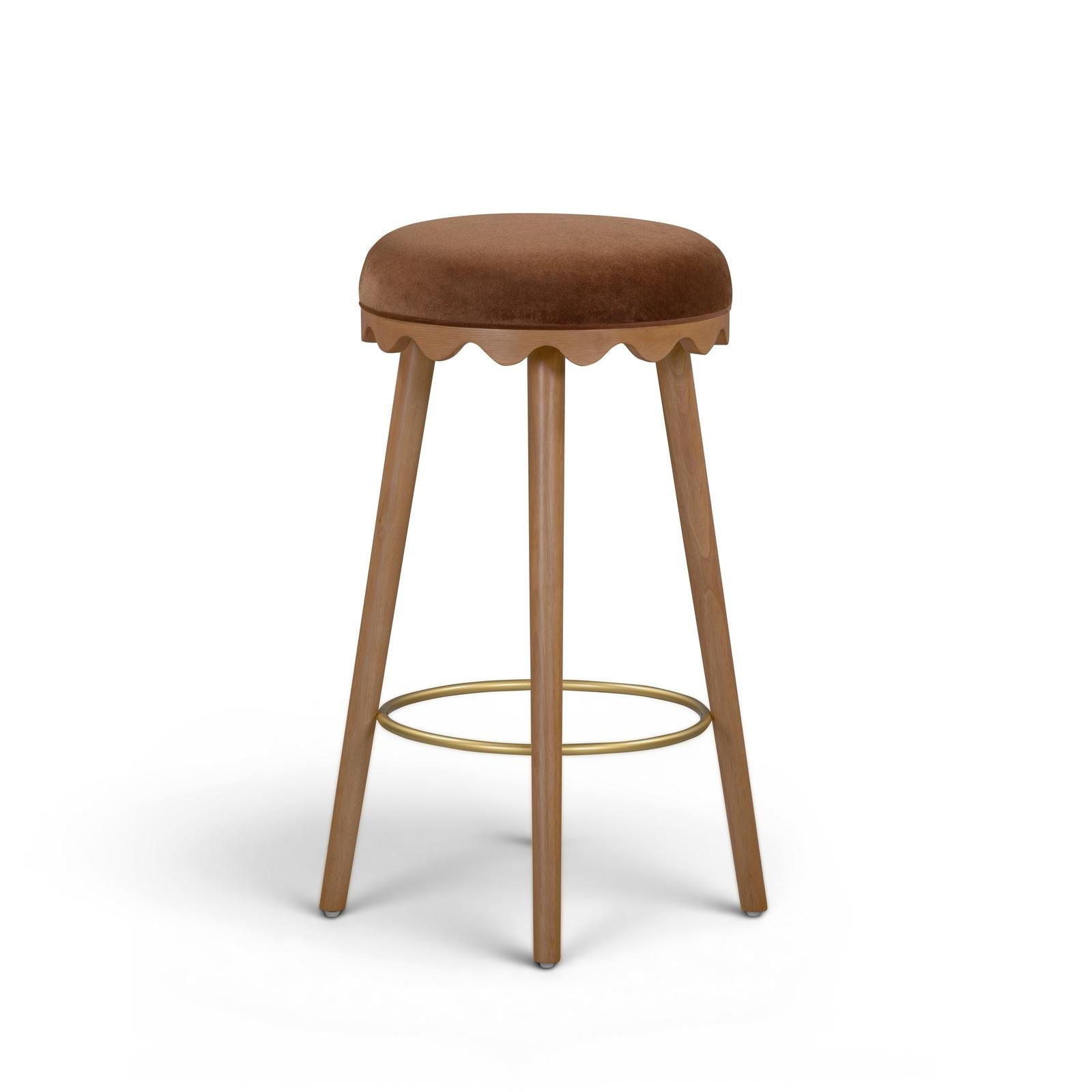 TOV Furniture Oodle Performance Vegan Mohair Bar Stool