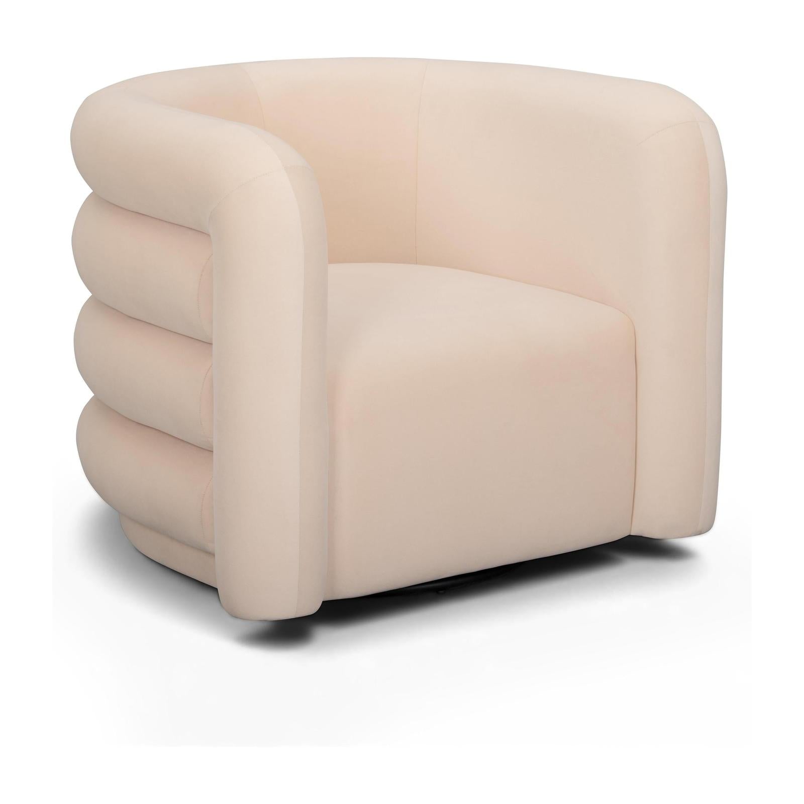 TOV Furniture Curves Performance Velvet Swivel Accent Chair