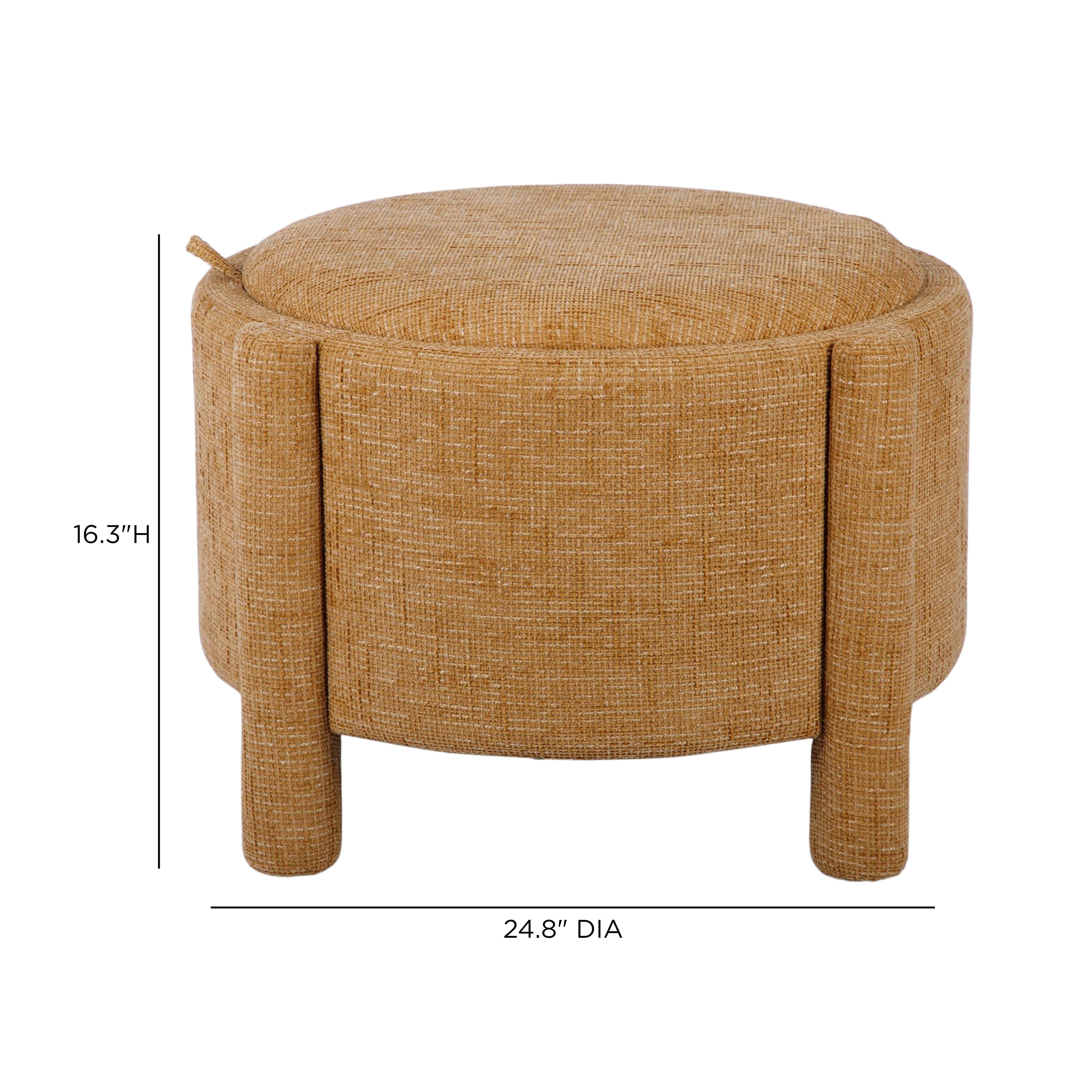 TOV Furniture Bellamy Railroad Chenille Storage Stool With Reversible Tray Top