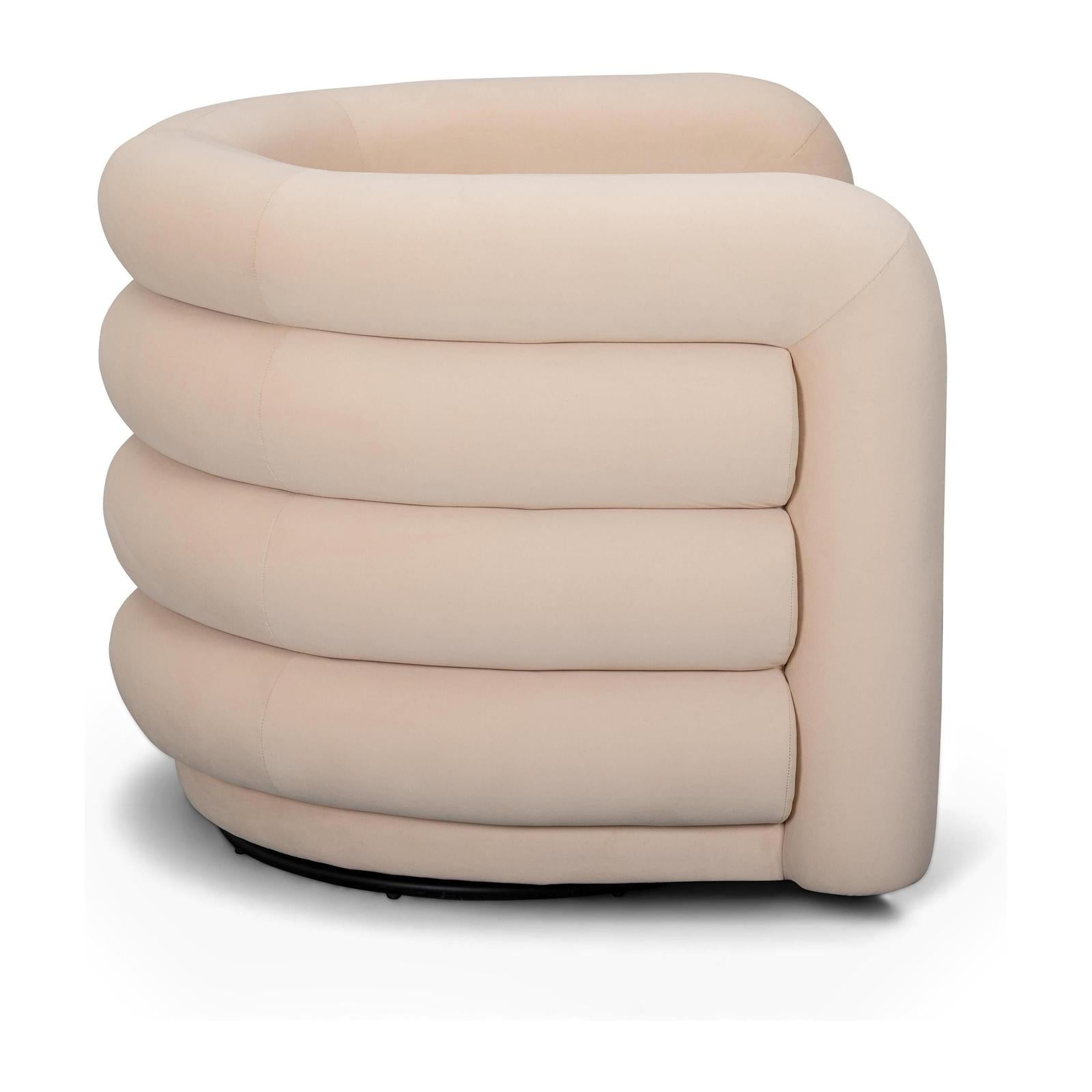 TOV Furniture Curves Performance Velvet Swivel Accent Chair