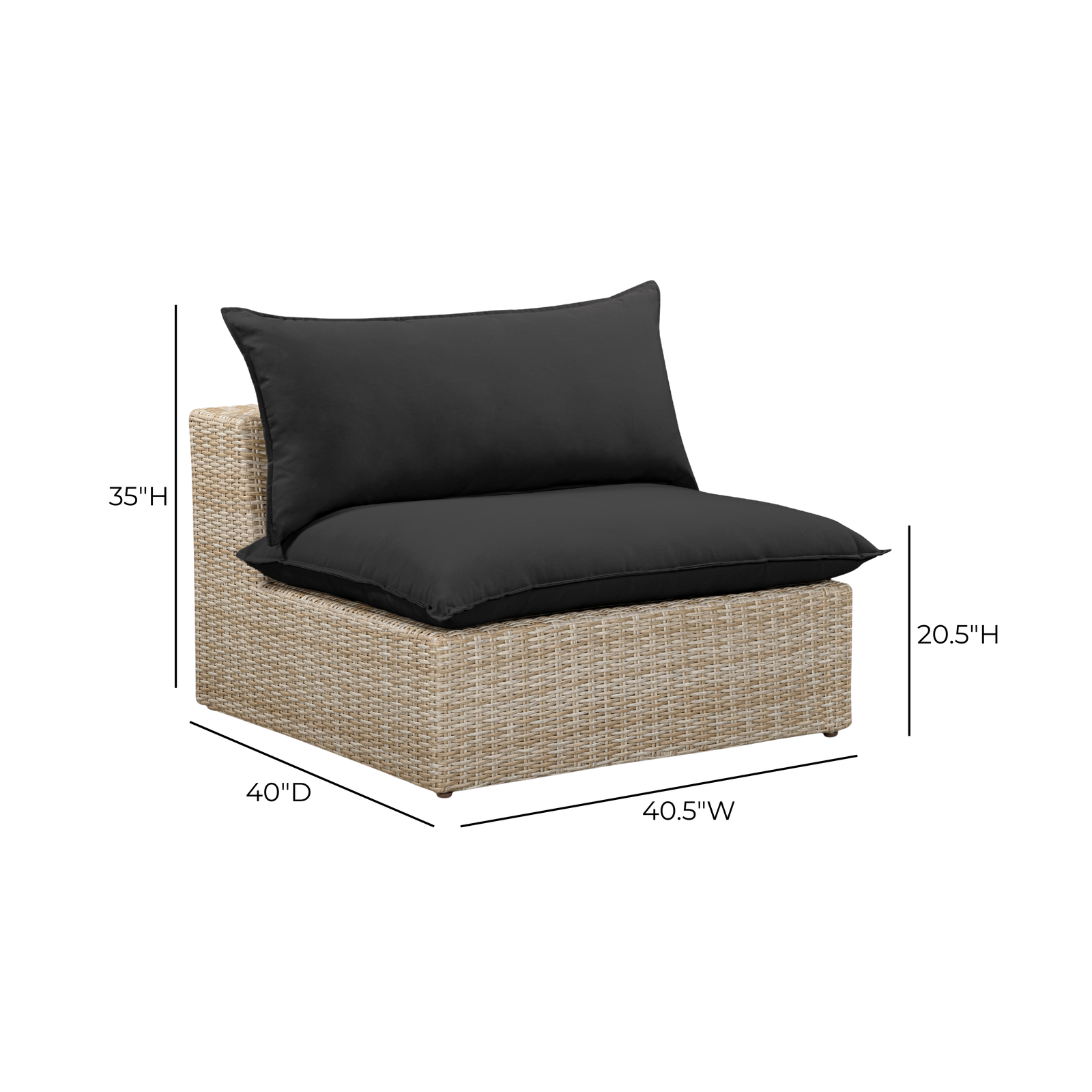 TOV Furniture Cali Performance Fabric & Wicker Outdoor Modular Components