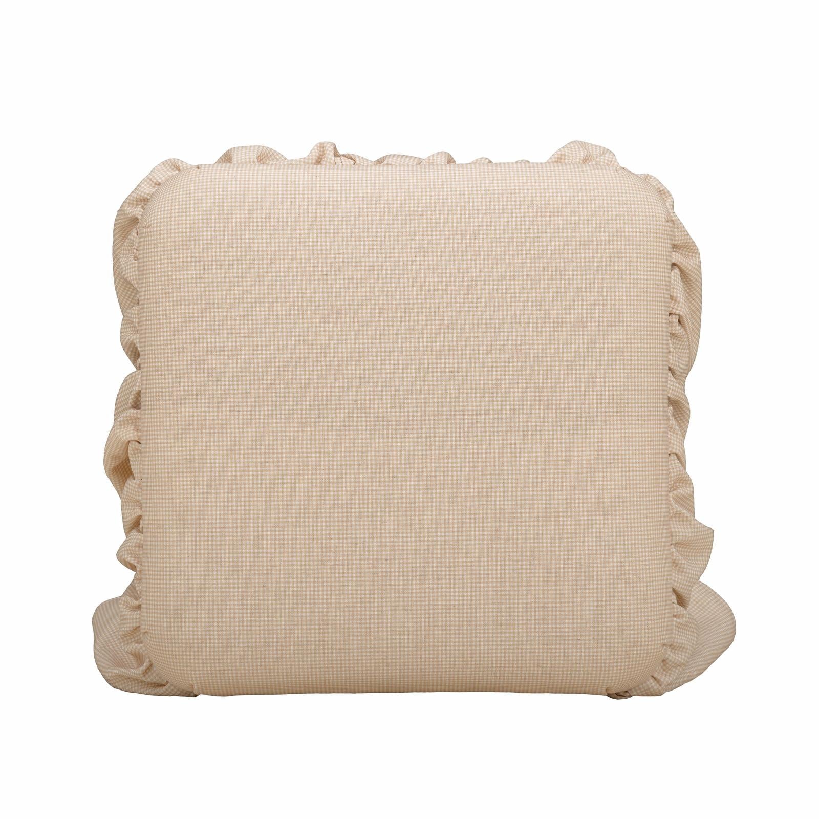 TOV Furniture Gertrude Yellow Gingham Performance Linen Skirted Ottoman