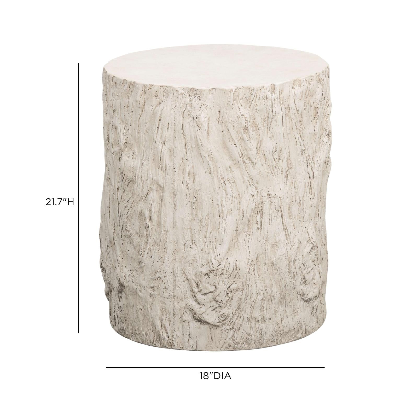 TOV Furniture Fawn Driftwood Concrete Indoor/Outdoor Side Table