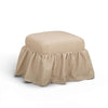 TOV Furniture Gertrude Yellow Gingham Performance Linen Skirted Ottoman