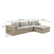 TOV Furniture Cali 4-Piece Performance Fabric & Wicker Outdoor Sectional