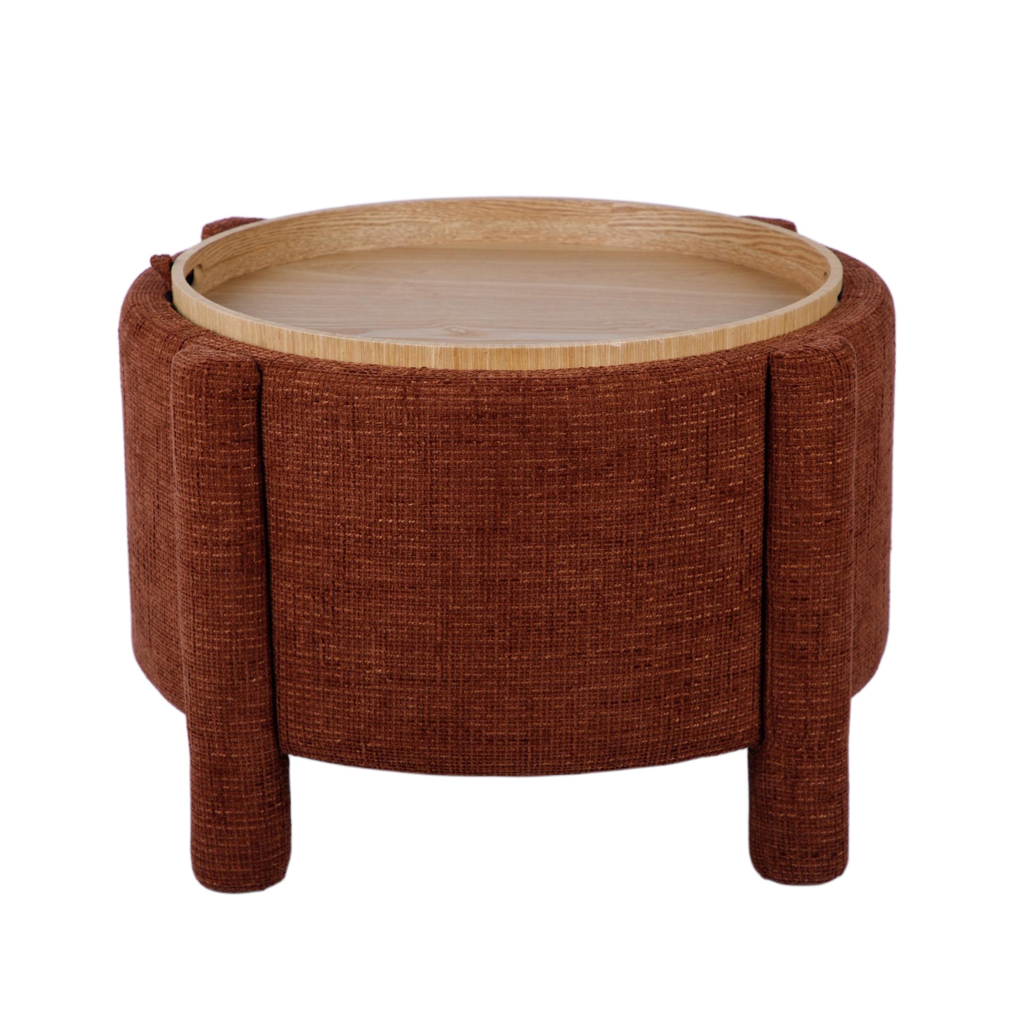 TOV Furniture Bellamy Railroad Chenille Storage Stool With Reversible Tray Top