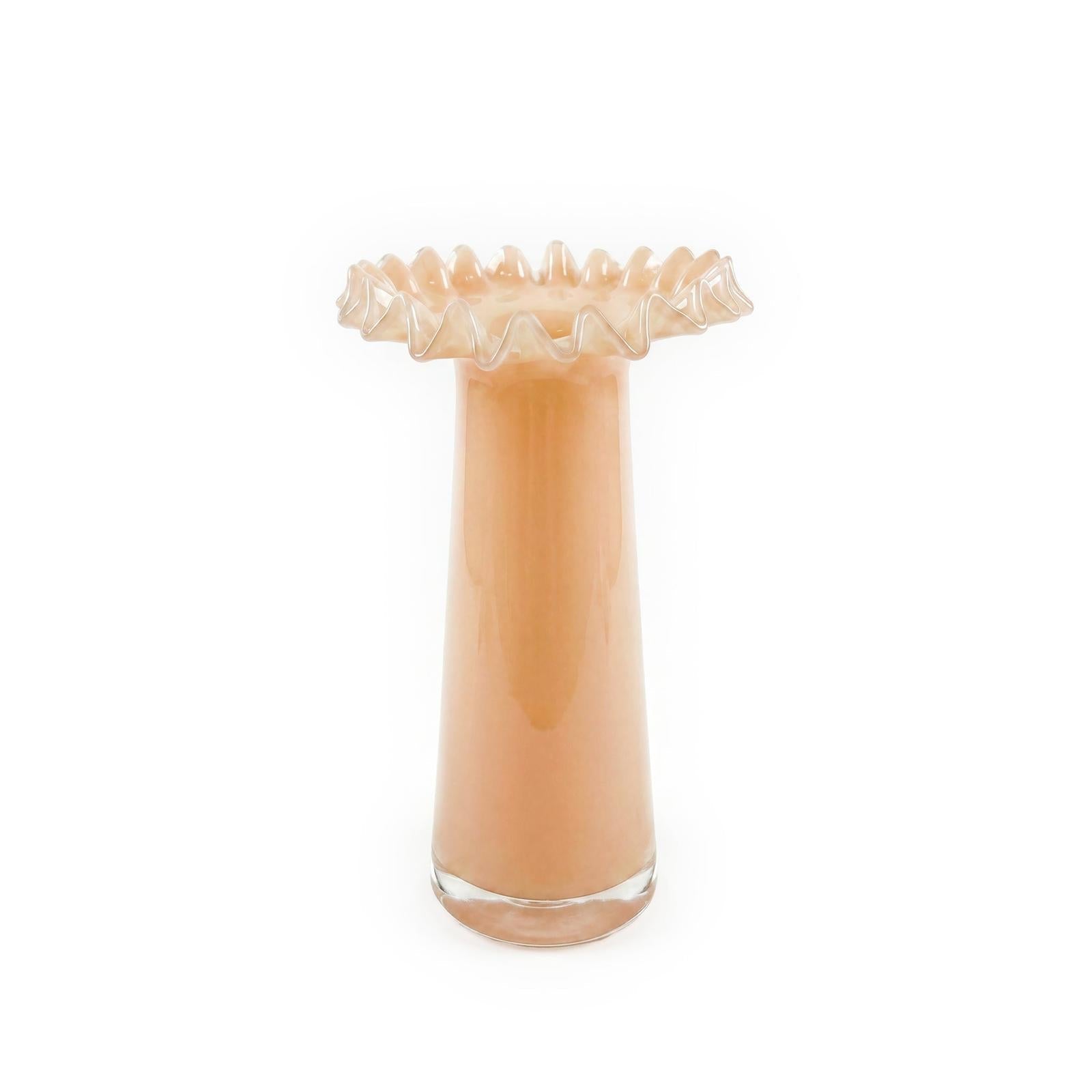 TOV Furniture Ruff Peach Glass Vase