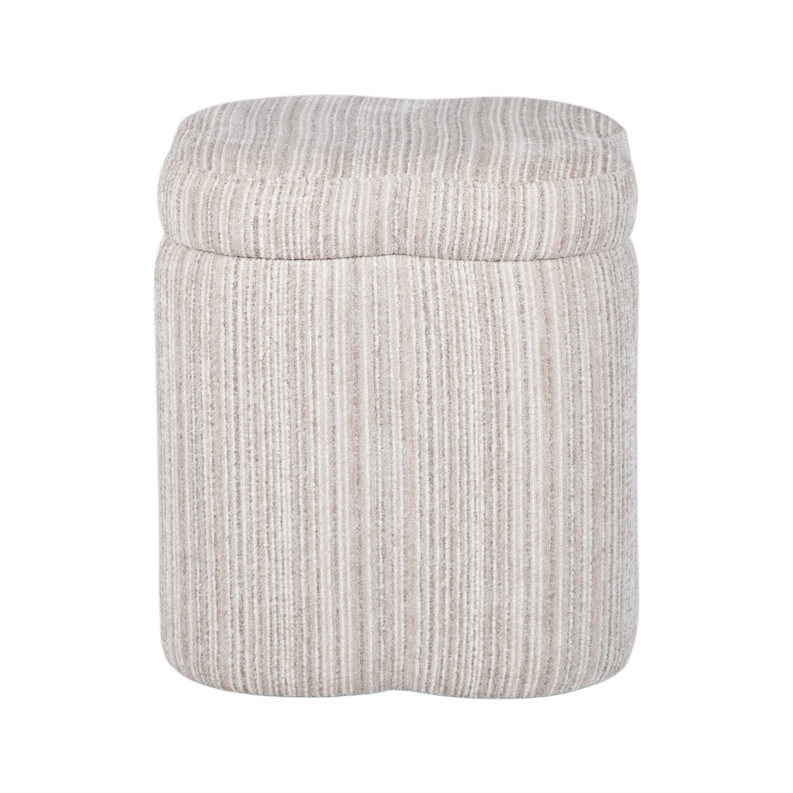 TOV Furniture Lilou Cream Striped Jacquard Storage Accent Stool